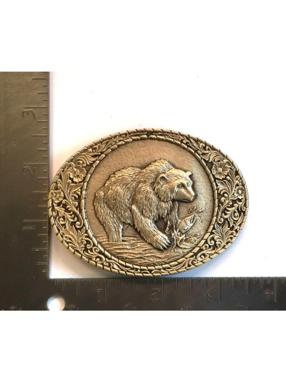 Solid Brass Grizzly Bear Belt Buckle - Heirloom Accessory for Outdoor Lovers